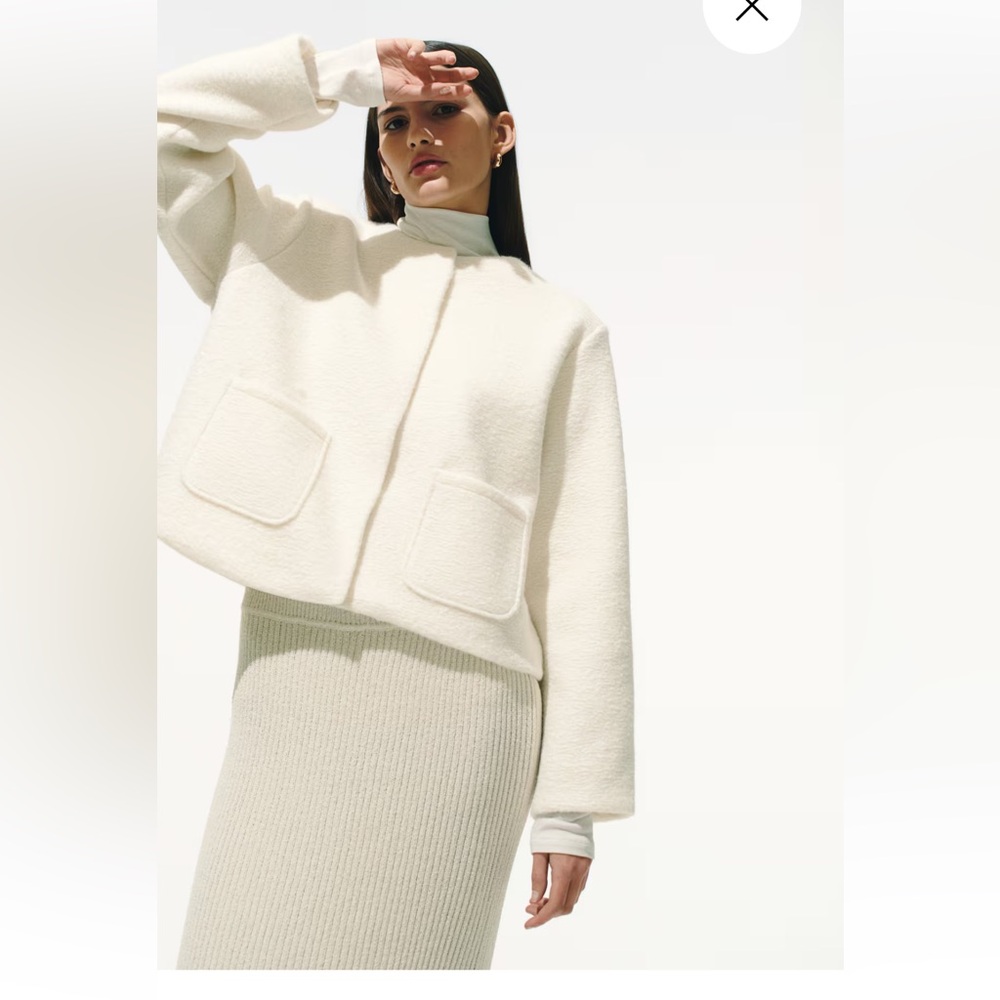 H&M Cream Fuzzy Coat